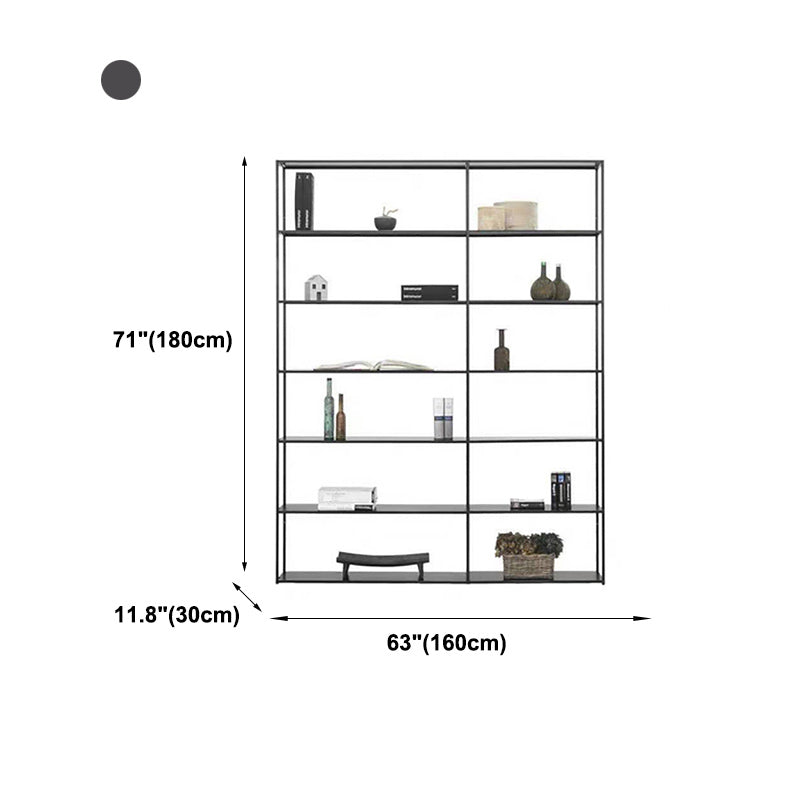 Contemporary Bookcase Metal Open Back Bookshelf for Home Office