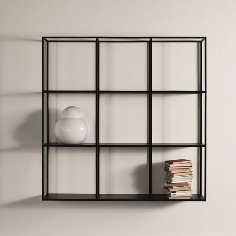 Floating Bookcase Industrial Metal Shelf Bookcase for Study Room