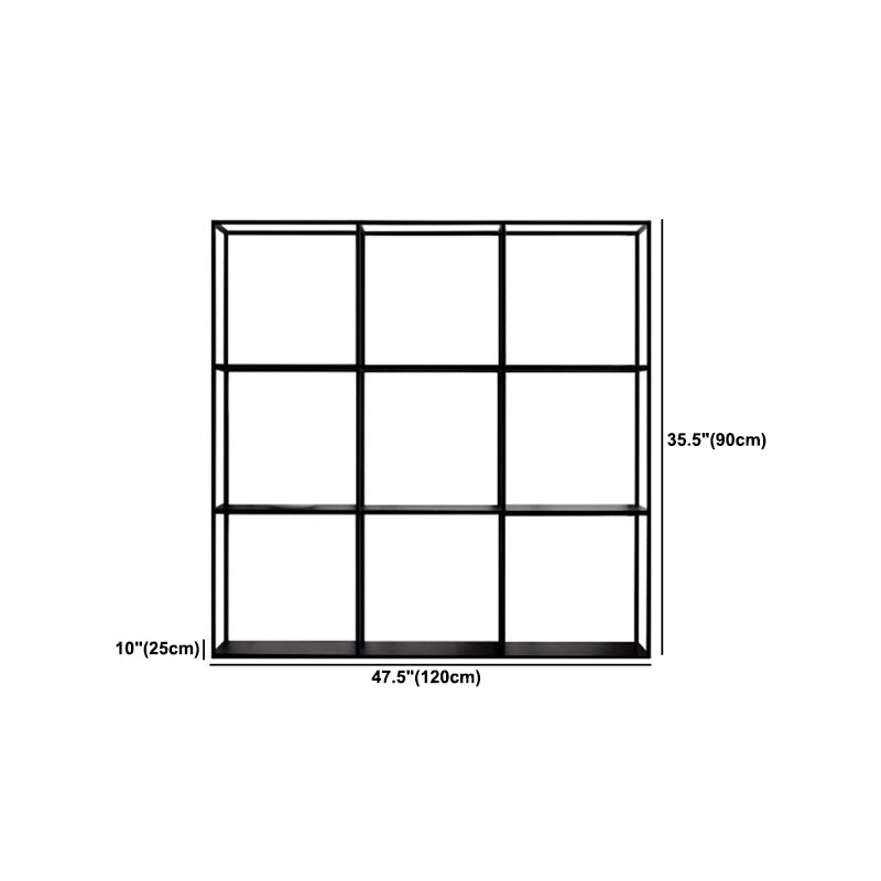 Floating Bookcase Industrial Metal Shelf Bookcase for Study Room