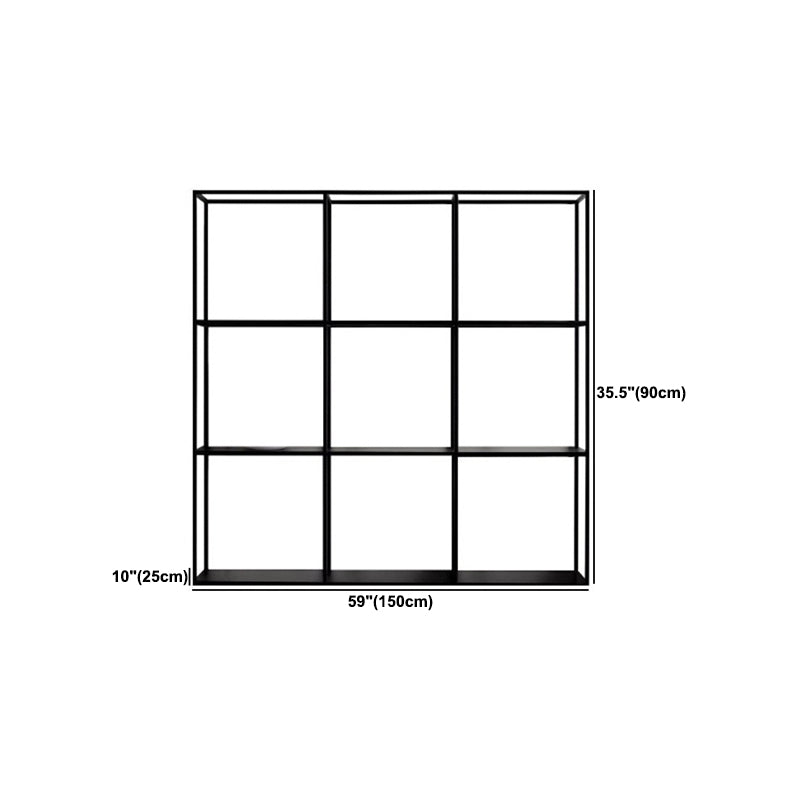 Floating Bookcase Industrial Metal Shelf Bookcase for Study Room