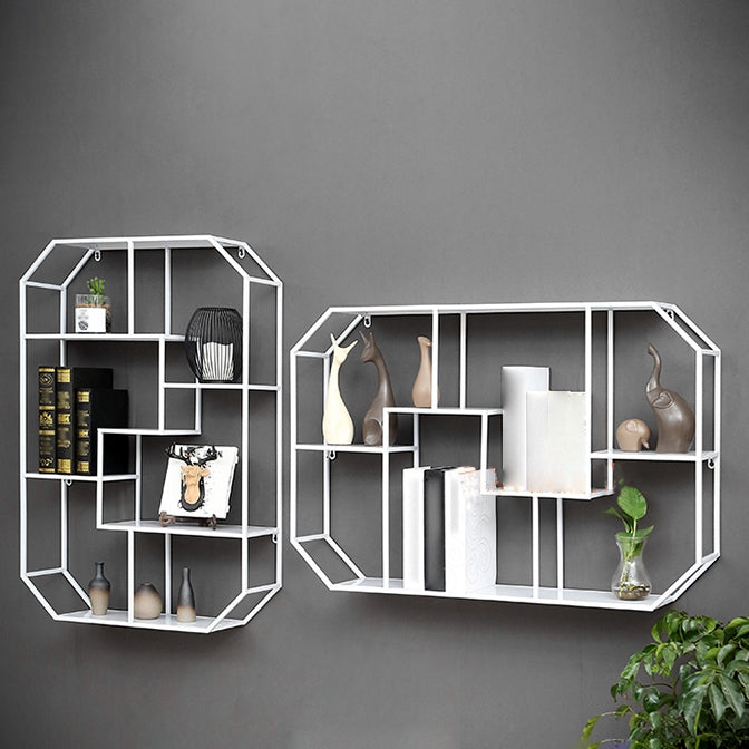 Metal Bookcase Industrial Floating Shelf Bookcase for Office