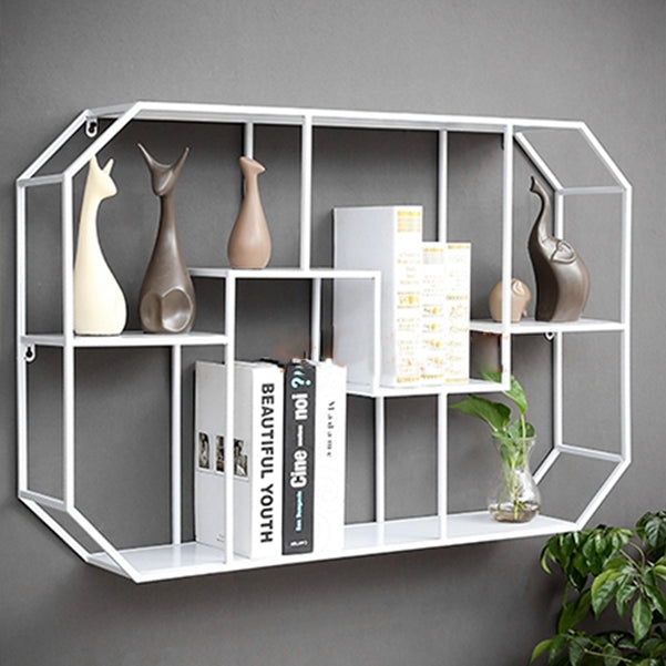 Metal Bookcase Industrial Floating Shelf Bookcase for Office