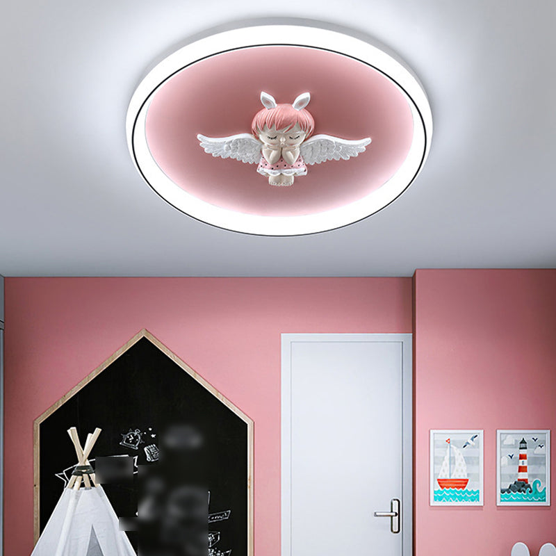 Round Flush Light Fixtures Modern Style Metal 1 Light Flush Ceiling Light