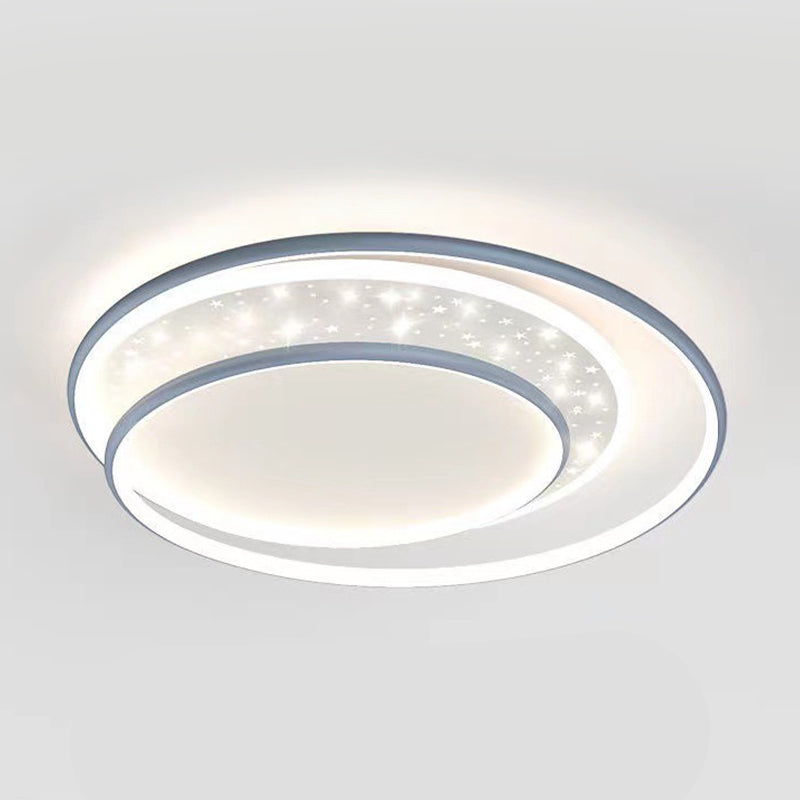 Ring Flush Light Fixtures Modern Style Metal 1 Light Flush Mount Lighting