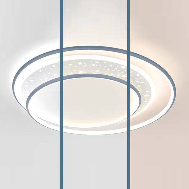 Ring Flush Light Fixtures Modern Style Metal 1 Light Flush Mount Lighting