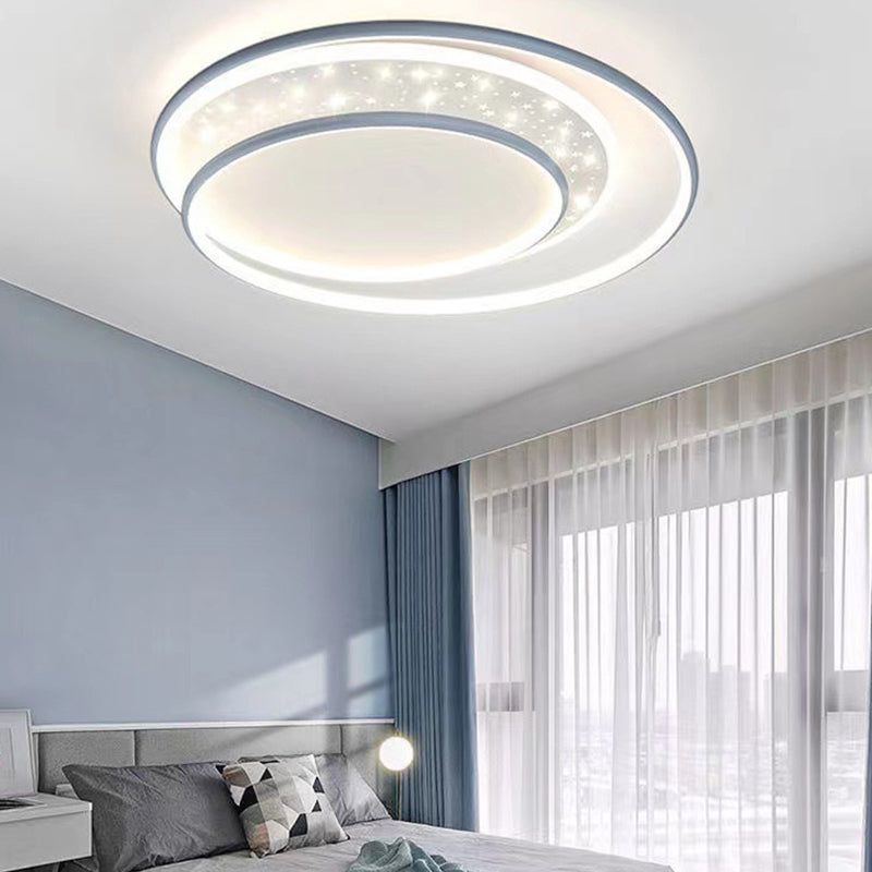 Ring Flush Light Fixtures Modern Style Metal 1 Light Flush Mount Lighting