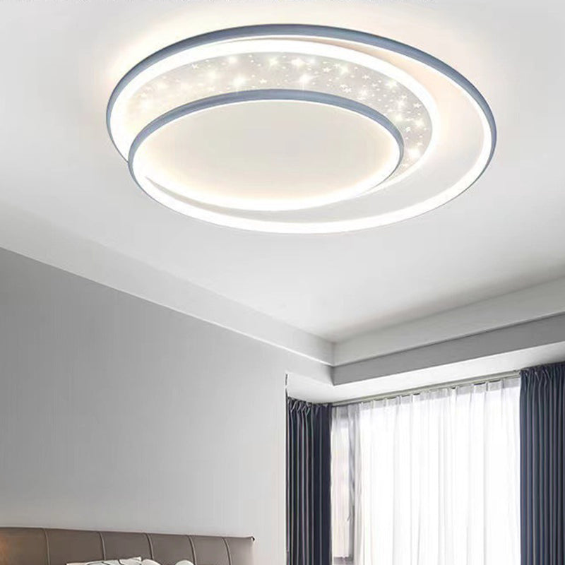 Ring Flush Light Fixtures Modern Style Metal 1 Light Flush Mount Lighting