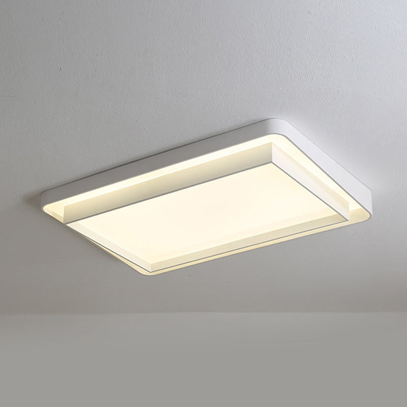 Geometric Flush Light Fixtures Modern Style Metal 1 Light Flush Mount Lighting in White