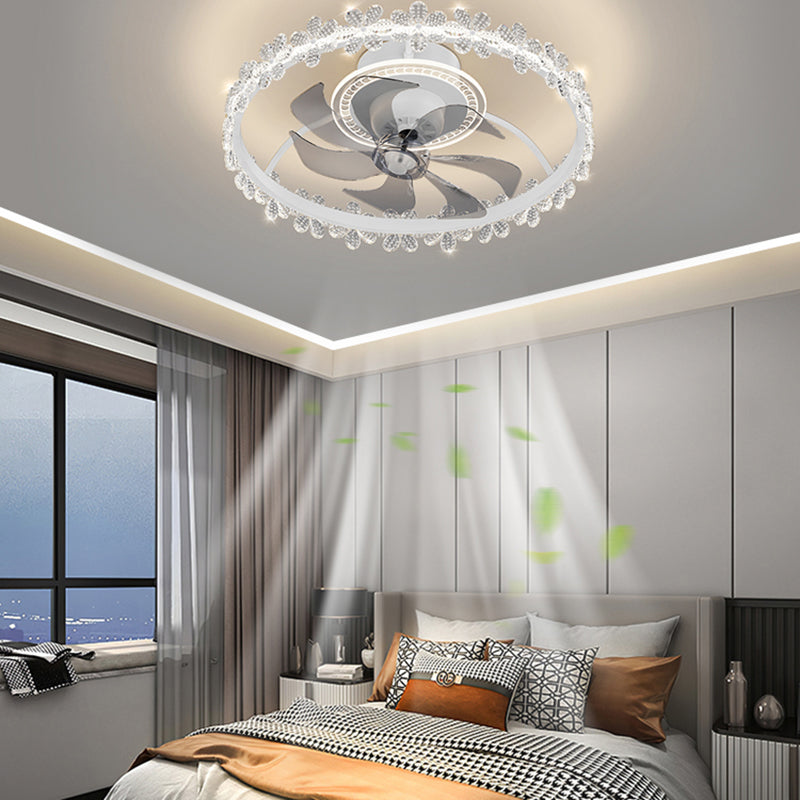 Round Shape Metal Ceiling Fans Modern Multi-Lights Ceiling Fan Lamp Fixture