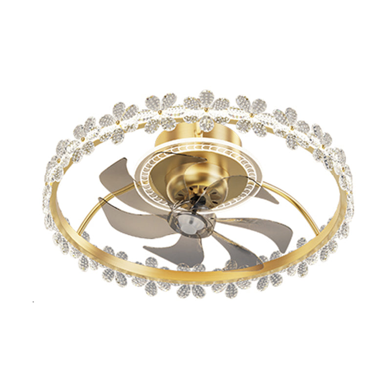 Round Shape Metal Ceiling Fans Modern Multi-Lights Ceiling Fan Lamp Fixture