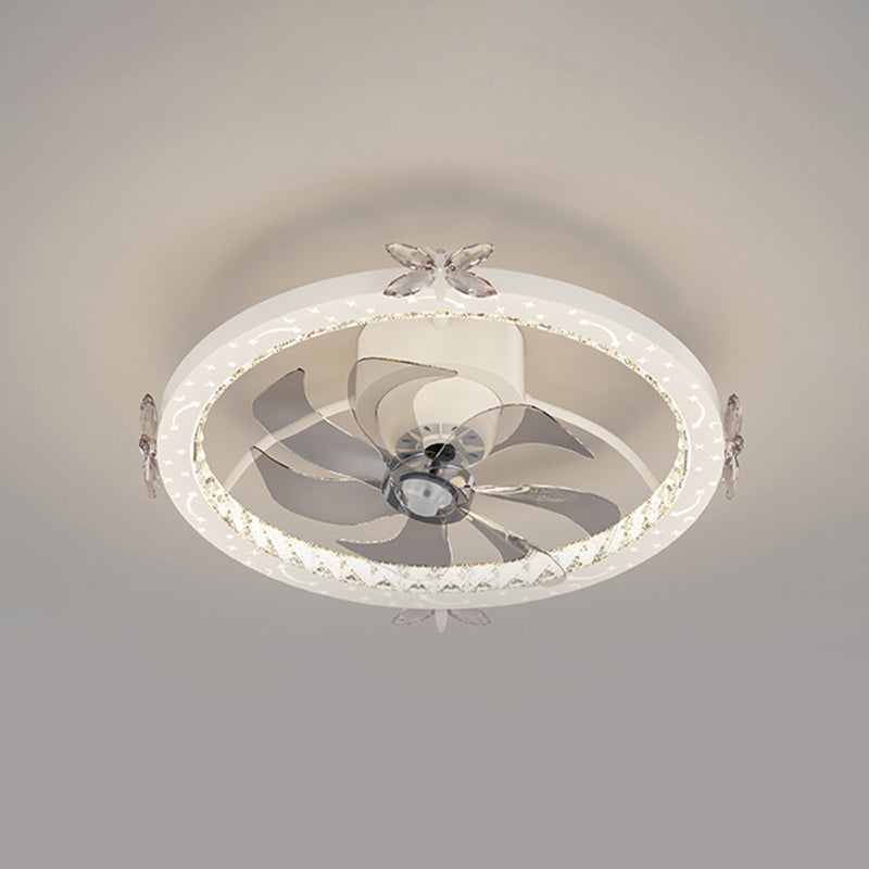 Round Shape Metal Ceiling Fans Modern Multi-Lights Ceiling Fan Lamp Fixture