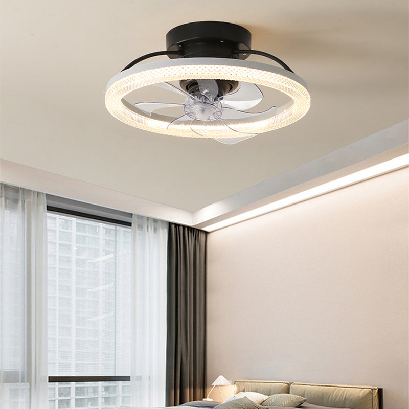 Round Shape Metal Ceiling Fans Modern Multi-Lights Ceiling Fan Lamp Fixture