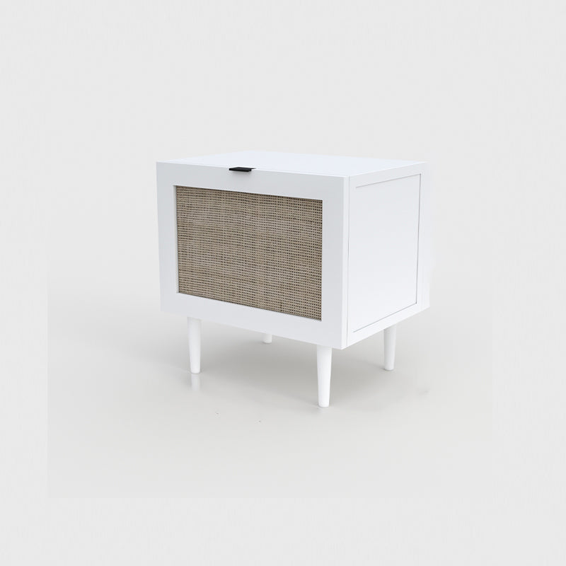 Modern Style Rattan Frame Timber Top White/black/grey/green Nightstand