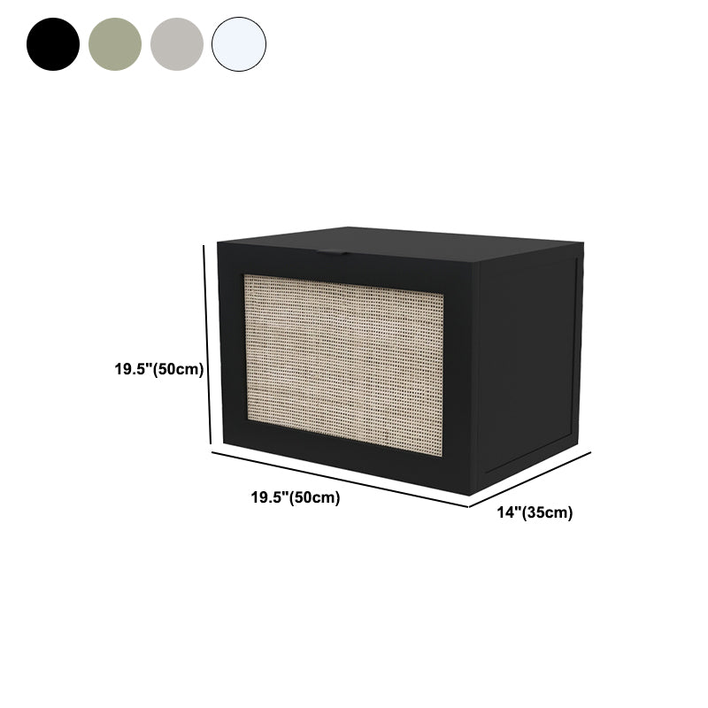 Modern Style Rattan Frame Timber Top White/black/grey/green Nightstand