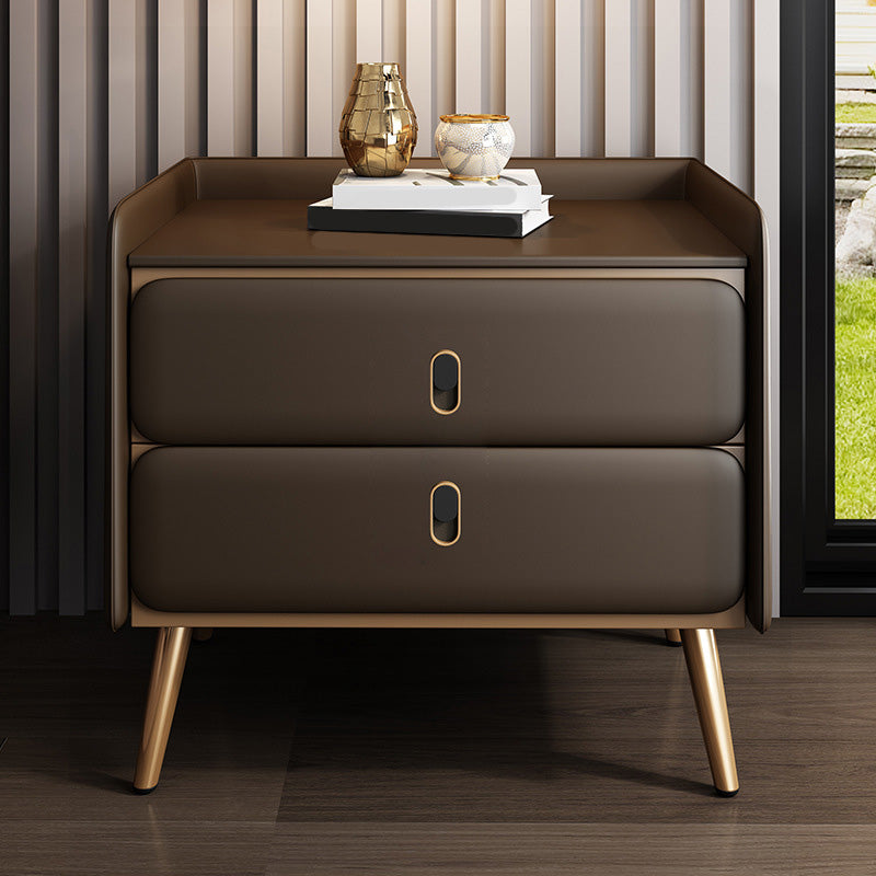 Modern Style Gold Metal Material Ark Foot Multicolor Choice Nightstand