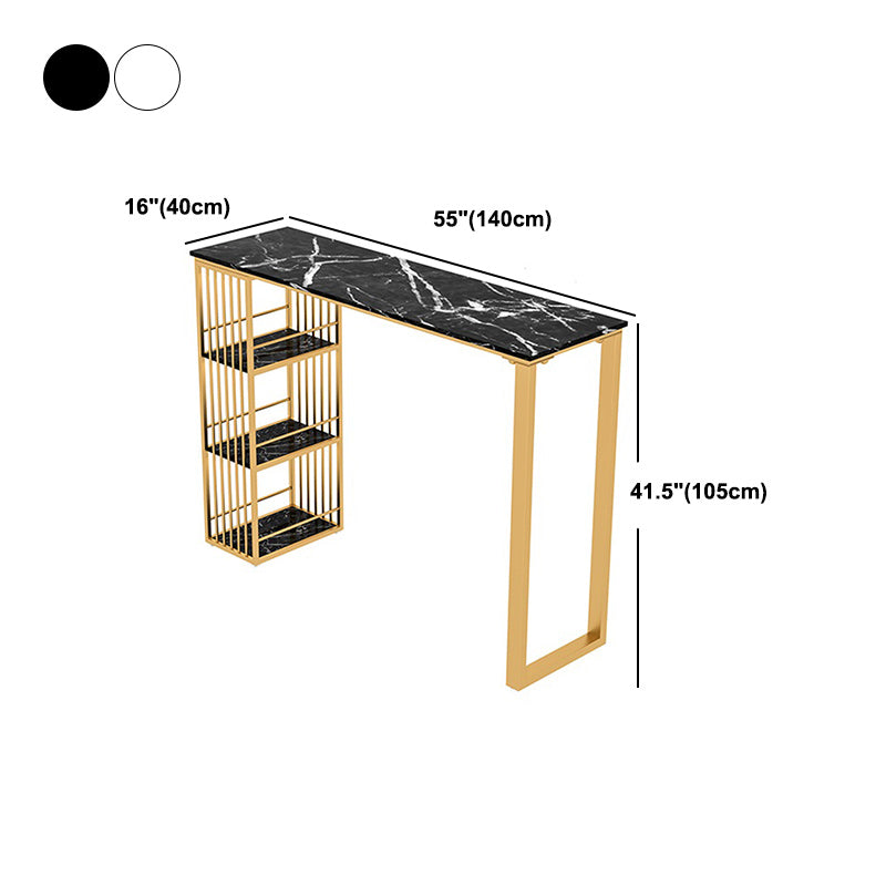 Indoor Marble Cocktail Bar Table Double Pedestal Pub Height Dining Table