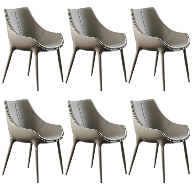 Contemporary Metal Dining Chair Wingback Side Furniture in Matte Finish for Home