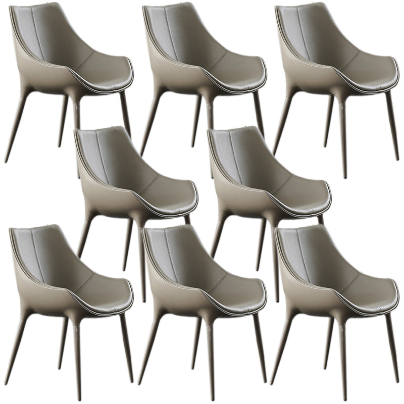 Contemporary Metal Dining Chair Wingback Side Furniture in Matte Finish for Home