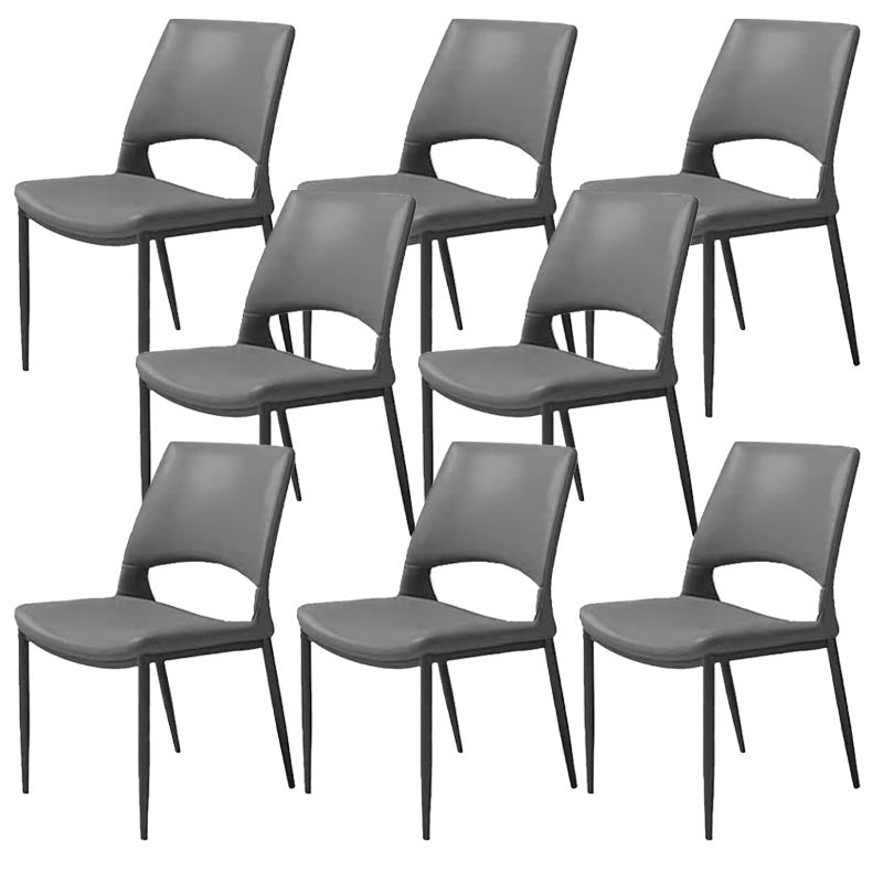 Armless Dining Chairs Contemporary Open Back Dining Side Upholstered Furniture