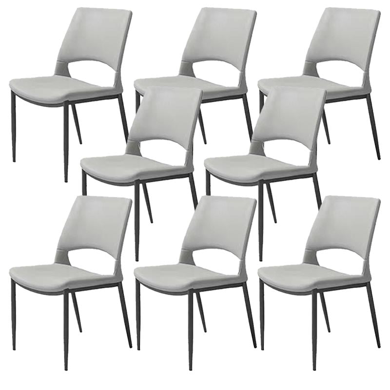 Armless Dining Chairs Contemporary Open Back Dining Side Upholstered Furniture