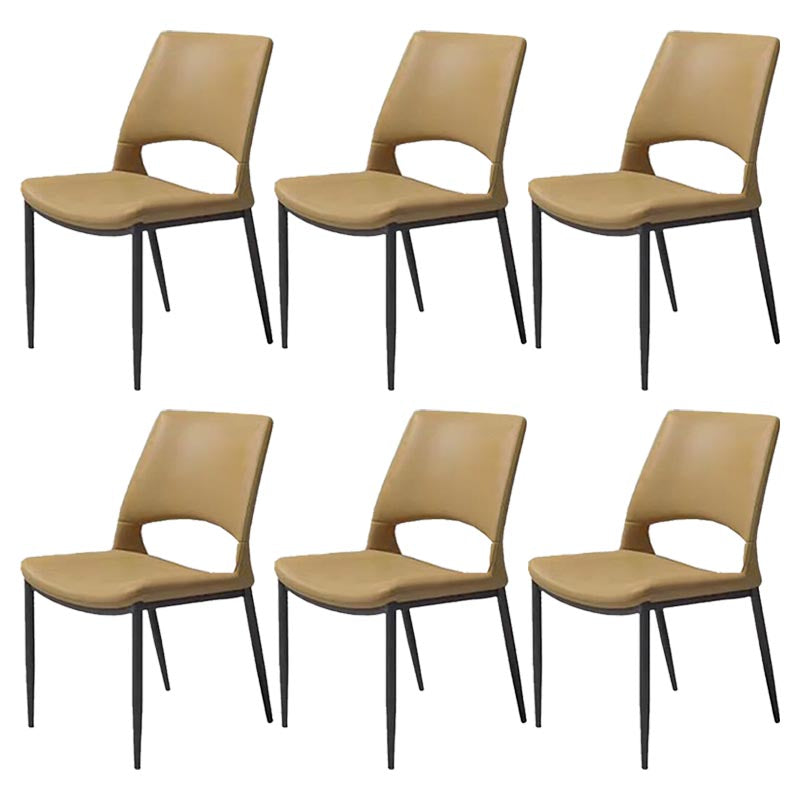 Armless Dining Chairs Contemporary Open Back Dining Side Upholstered Furniture