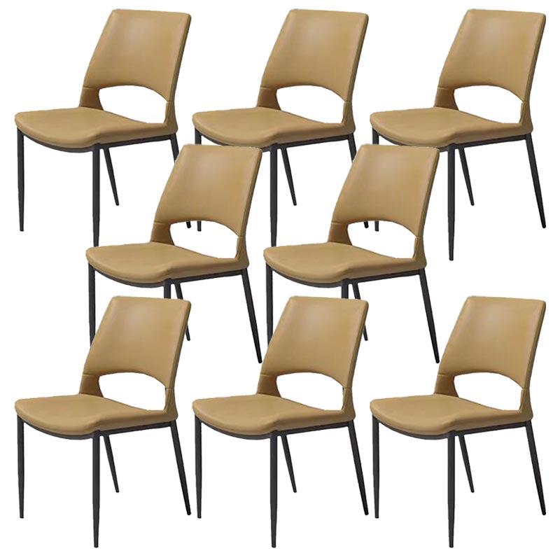 Armless Dining Chairs Contemporary Open Back Dining Side Upholstered Furniture