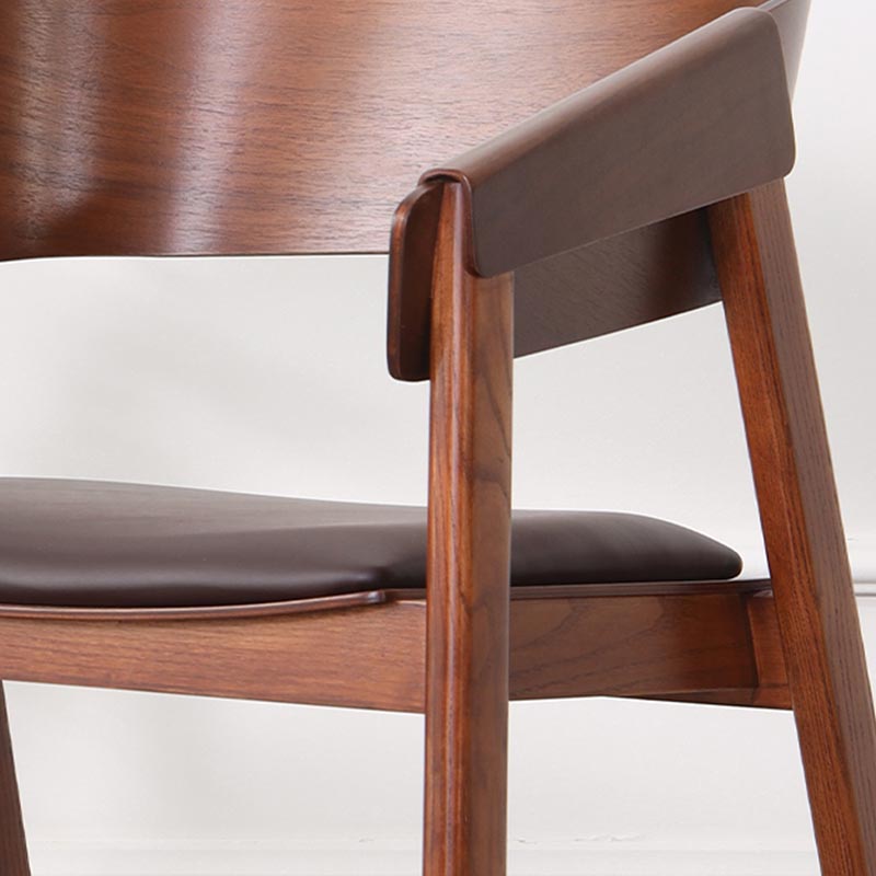 Wood Dining Arm Chair Modern Open Back Dining Chair with Wood Legs