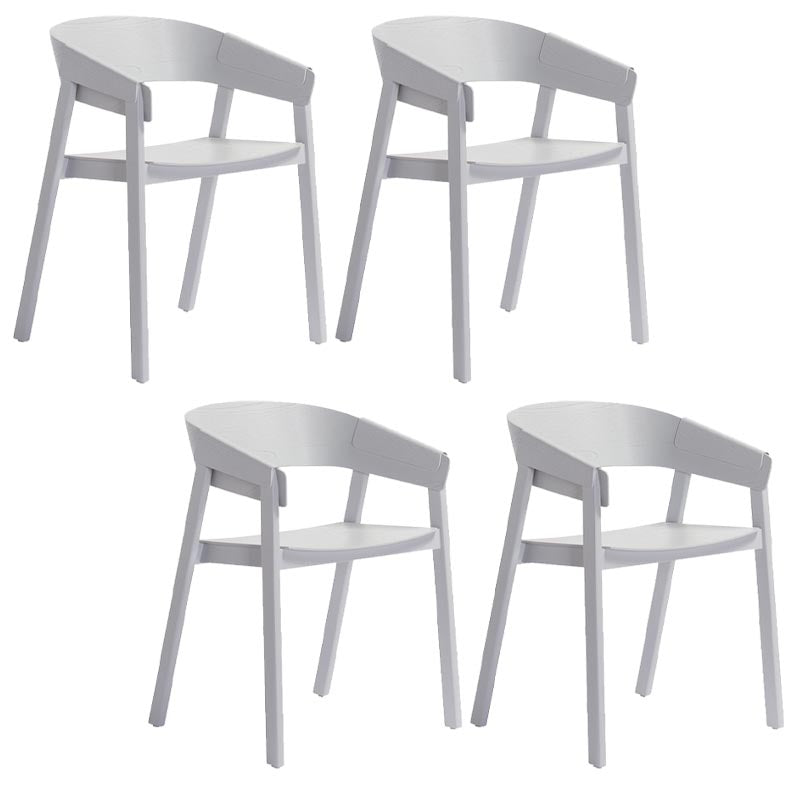 Wood Dining Arm Chair Modern Open Back Dining Chair with Wood Legs