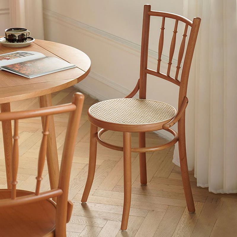 Wood Dining Side Chair Traditional Slat Back Side Chair for Home