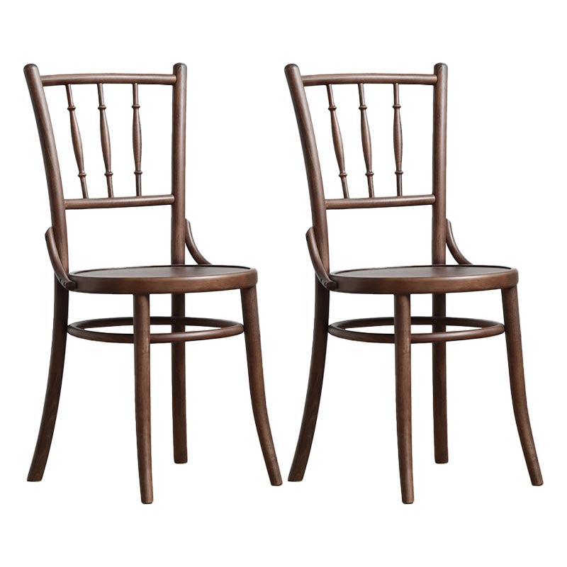 Wood Dining Side Chair Traditional Slat Back Side Chair for Home