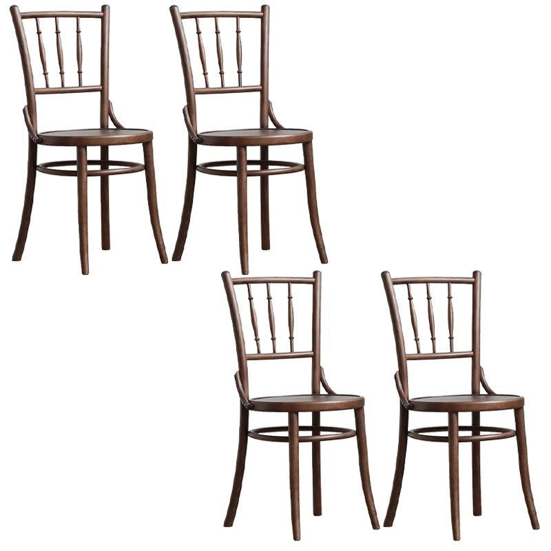 Wood Dining Side Chair Traditional Slat Back Side Chair for Home