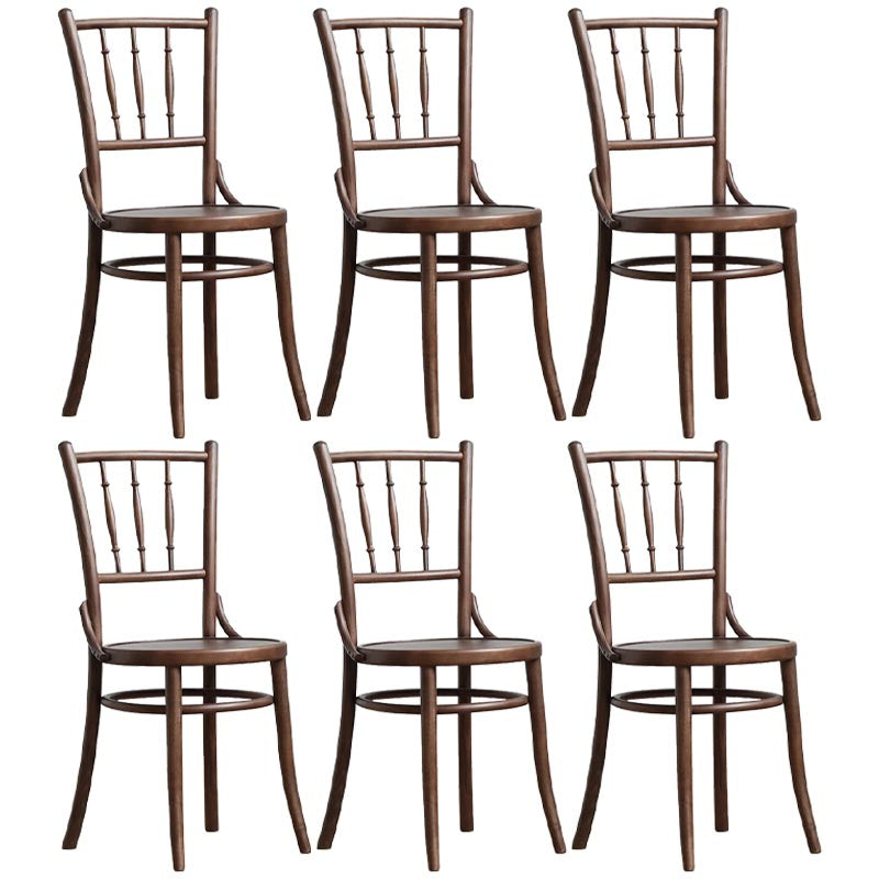 Wood Dining Side Chair Traditional Slat Back Side Chair for Home