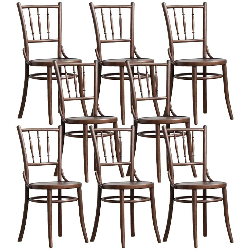 Wood Dining Side Chair Traditional Slat Back Side Chair for Home