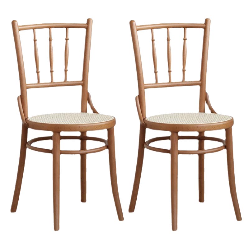 Wood Dining Side Chair Traditional Slat Back Side Chair for Home