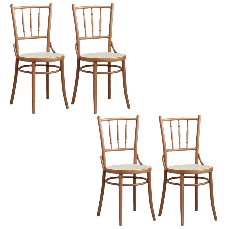 Wood Dining Side Chair Traditional Slat Back Side Chair for Home