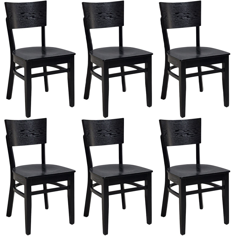 Contemporary Wood Dining Chair Open Back Dining Side Furniture in Matte Finish