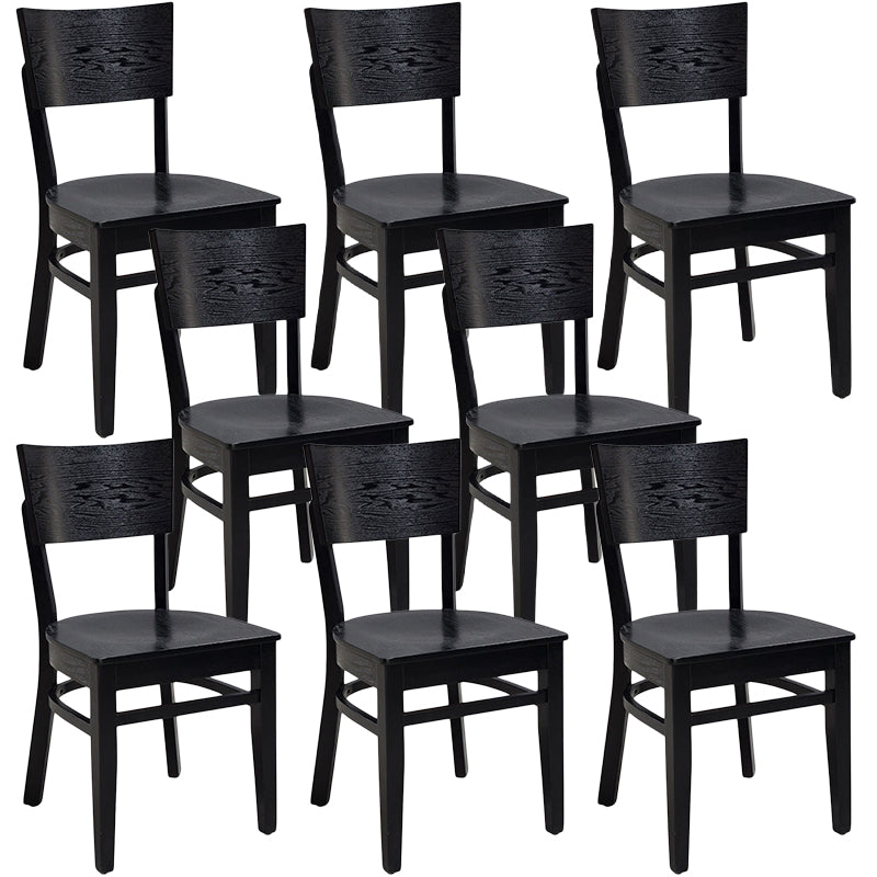 Contemporary Wood Dining Chair Open Back Dining Side Furniture in Matte Finish