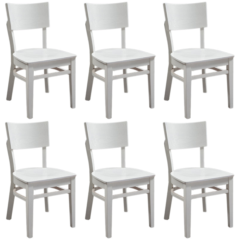 Contemporary Wood Dining Chair Open Back Dining Side Furniture in Matte Finish