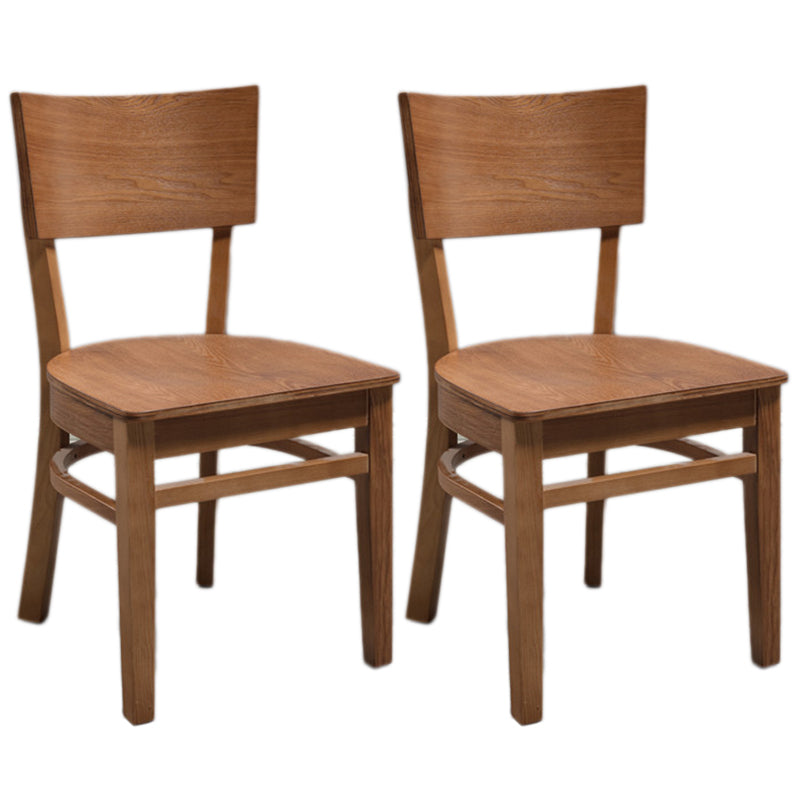 Contemporary Wood Dining Chair Open Back Dining Side Furniture in Matte Finish