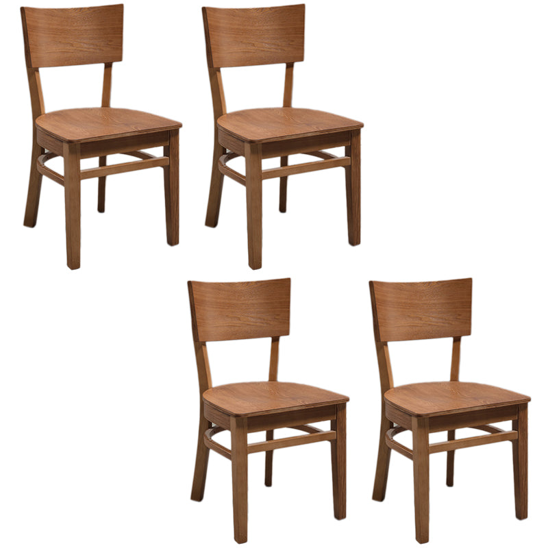 Contemporary Wood Dining Chair Open Back Dining Side Furniture in Matte Finish