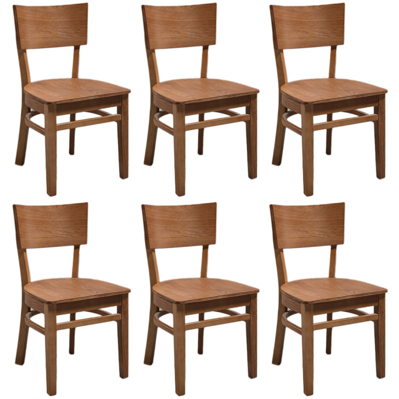 Contemporary Wood Dining Chair Open Back Dining Side Furniture in Matte Finish