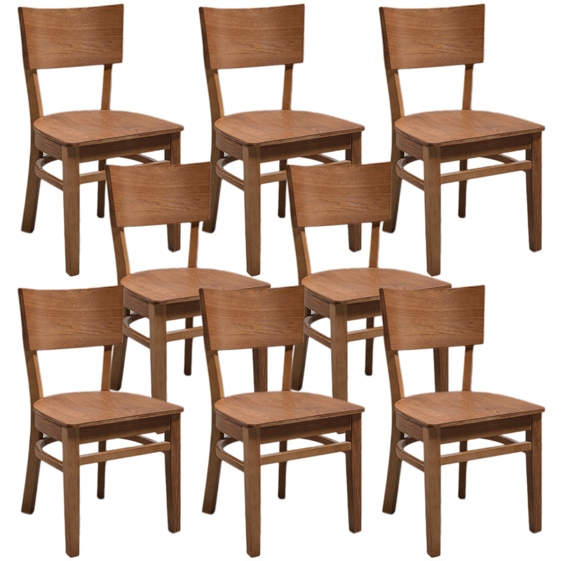 Contemporary Wood Dining Chair Open Back Dining Side Furniture in Matte Finish