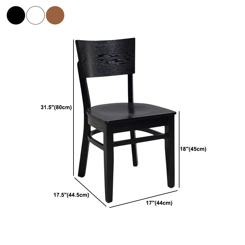 Contemporary Wood Dining Chair Open Back Dining Side Furniture in Matte Finish