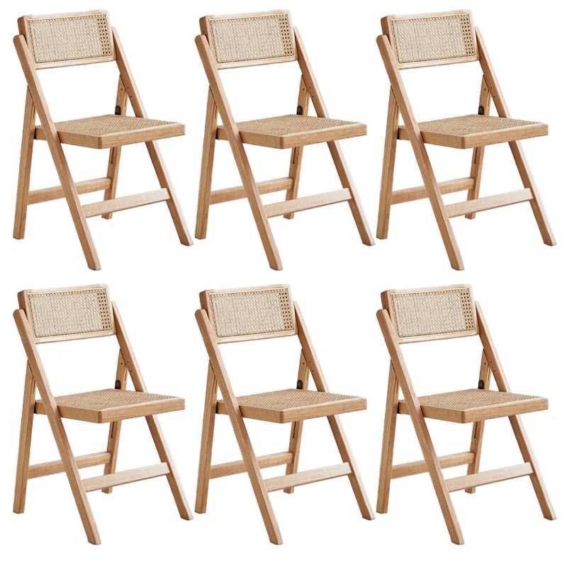 Traditional Folding Rattan Side Chair Wood Dining Side Chair