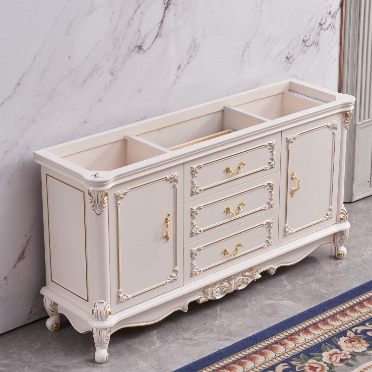 Glam Sideboard White Wood with Door and Drawer for Living Room