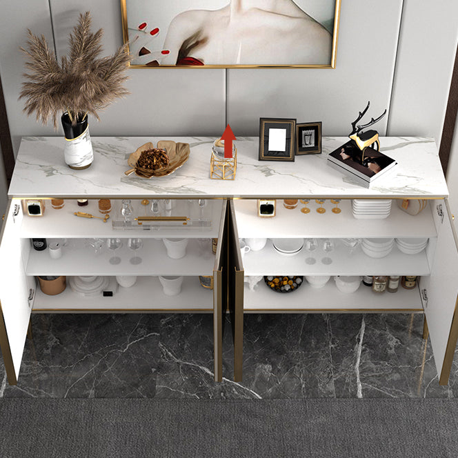 Glam Sideboard Stone Top with Door Sideboard for Living Room