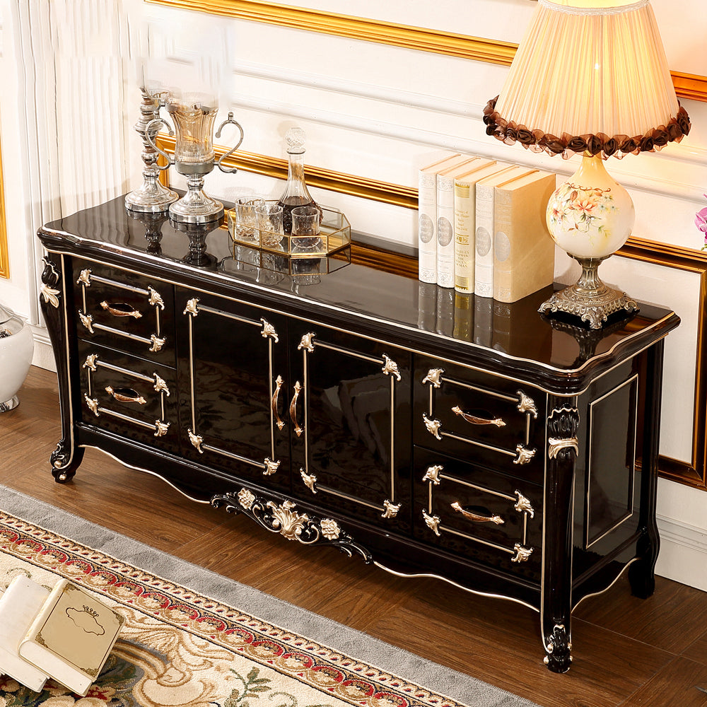 Glam Style Sideboard Wood Sideboard with Door and Drawer for Living Room