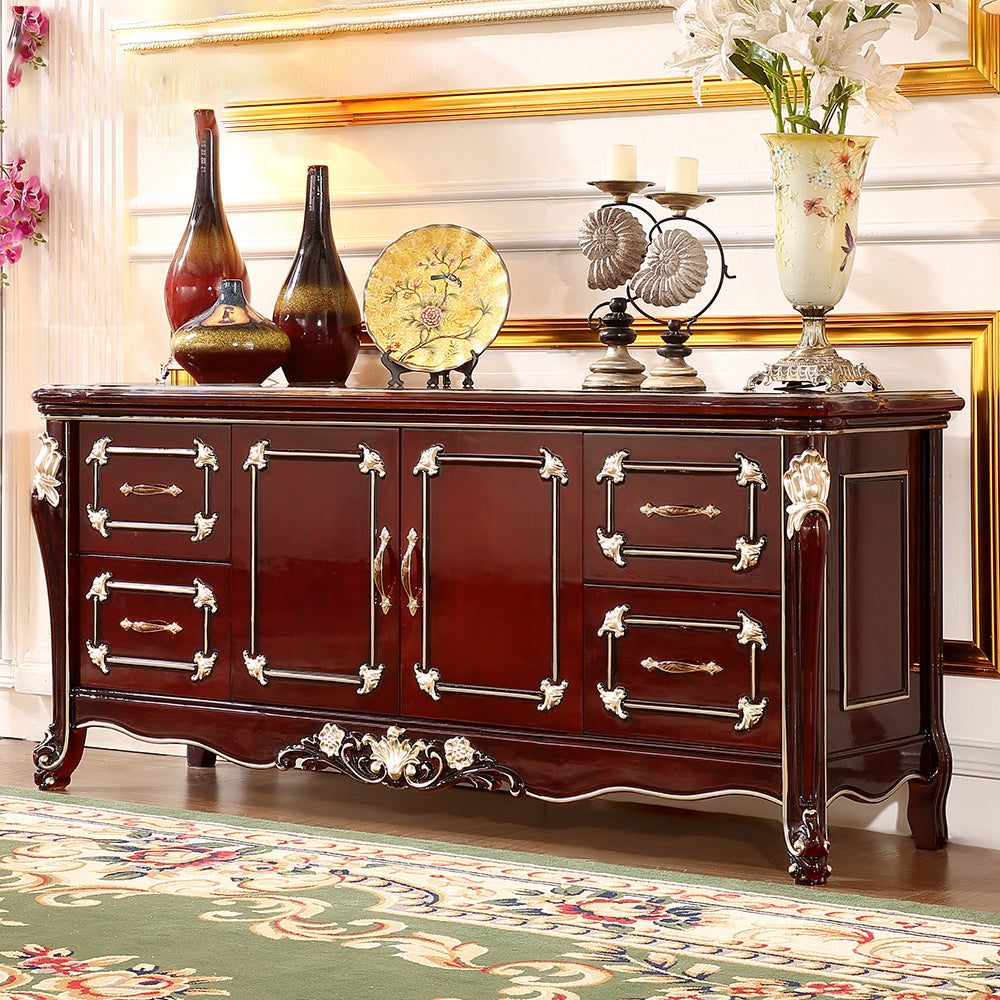 Glam Style Sideboard Wood Sideboard with Door and Drawer for Living Room