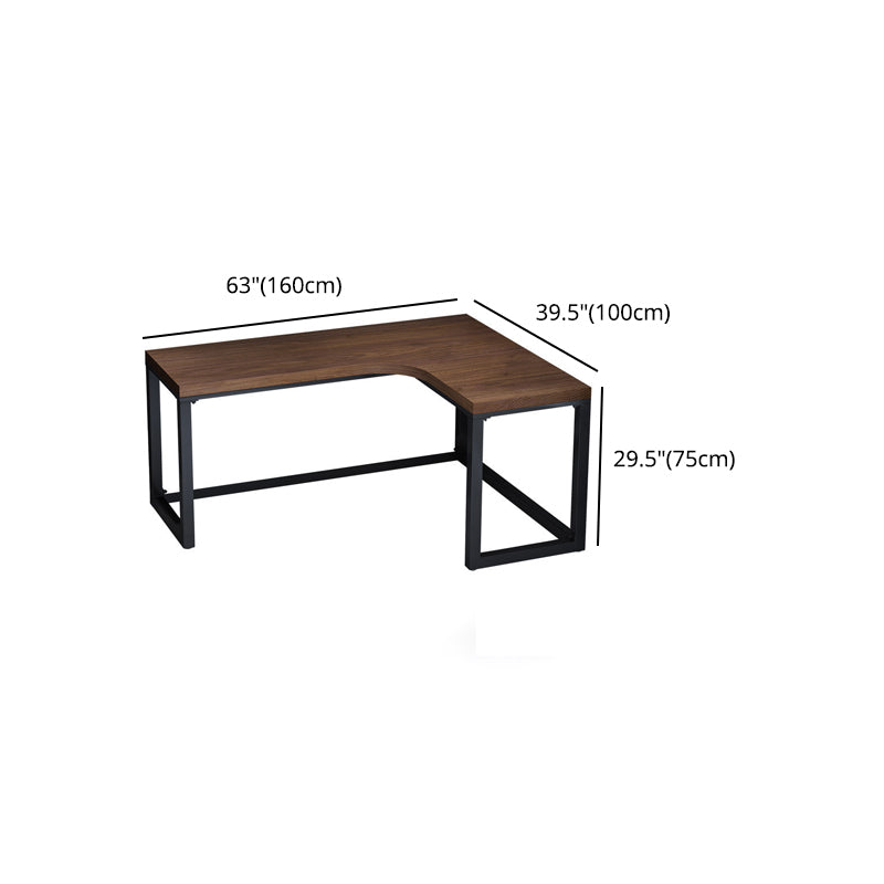 Solid Wood Writing Desk Industrial L-Shaped Task Desk for Home Office