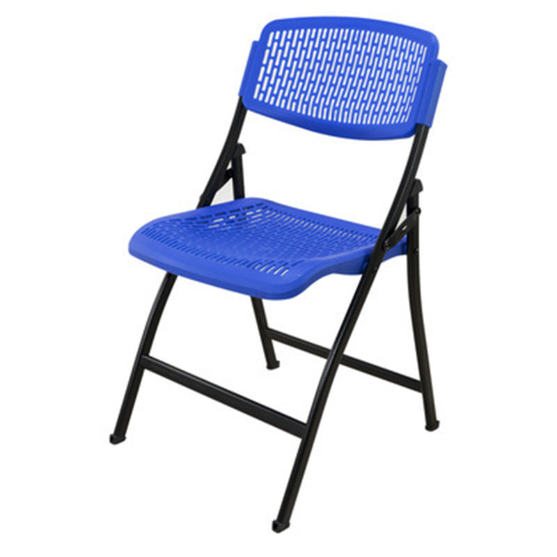 Folding Armless Conference Chair Iron Frame Plastic Back and Seat Chair